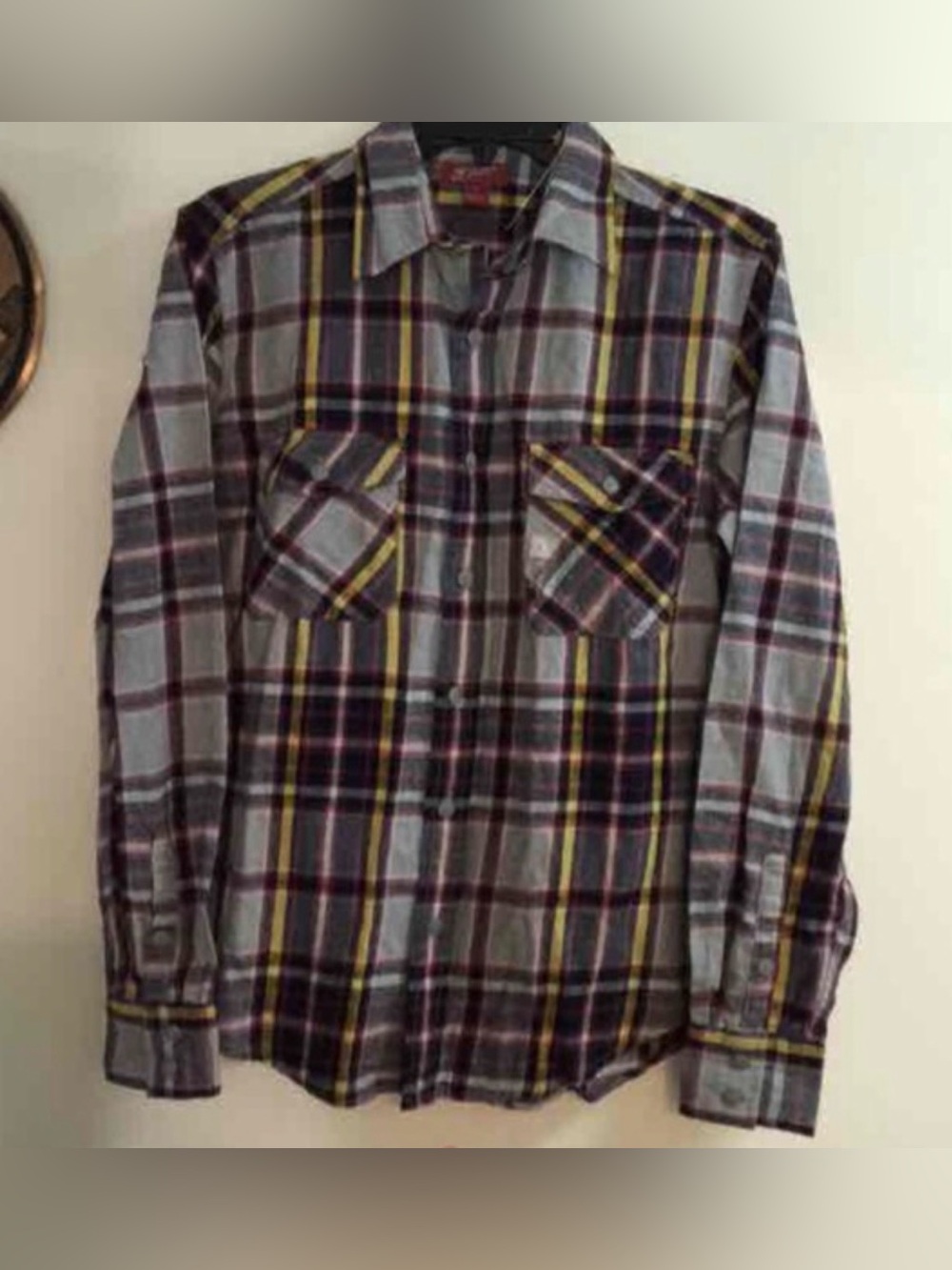 Arizona NWT Men's Flannel Flannel Multicolor Long Sleeve Button Down Shirt S